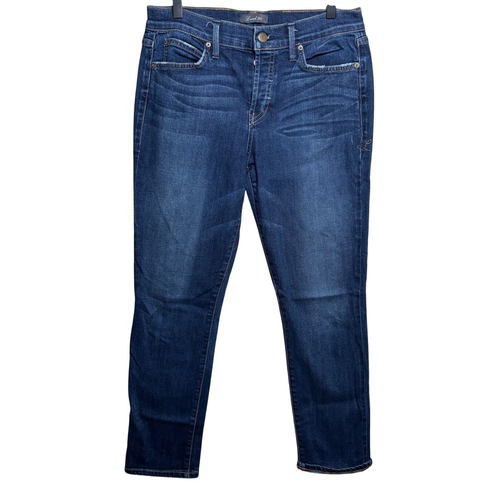 Level 99 High Rise Stretch Folded Sewn Hem Ankle Denim Skinny Jeans Womens 27